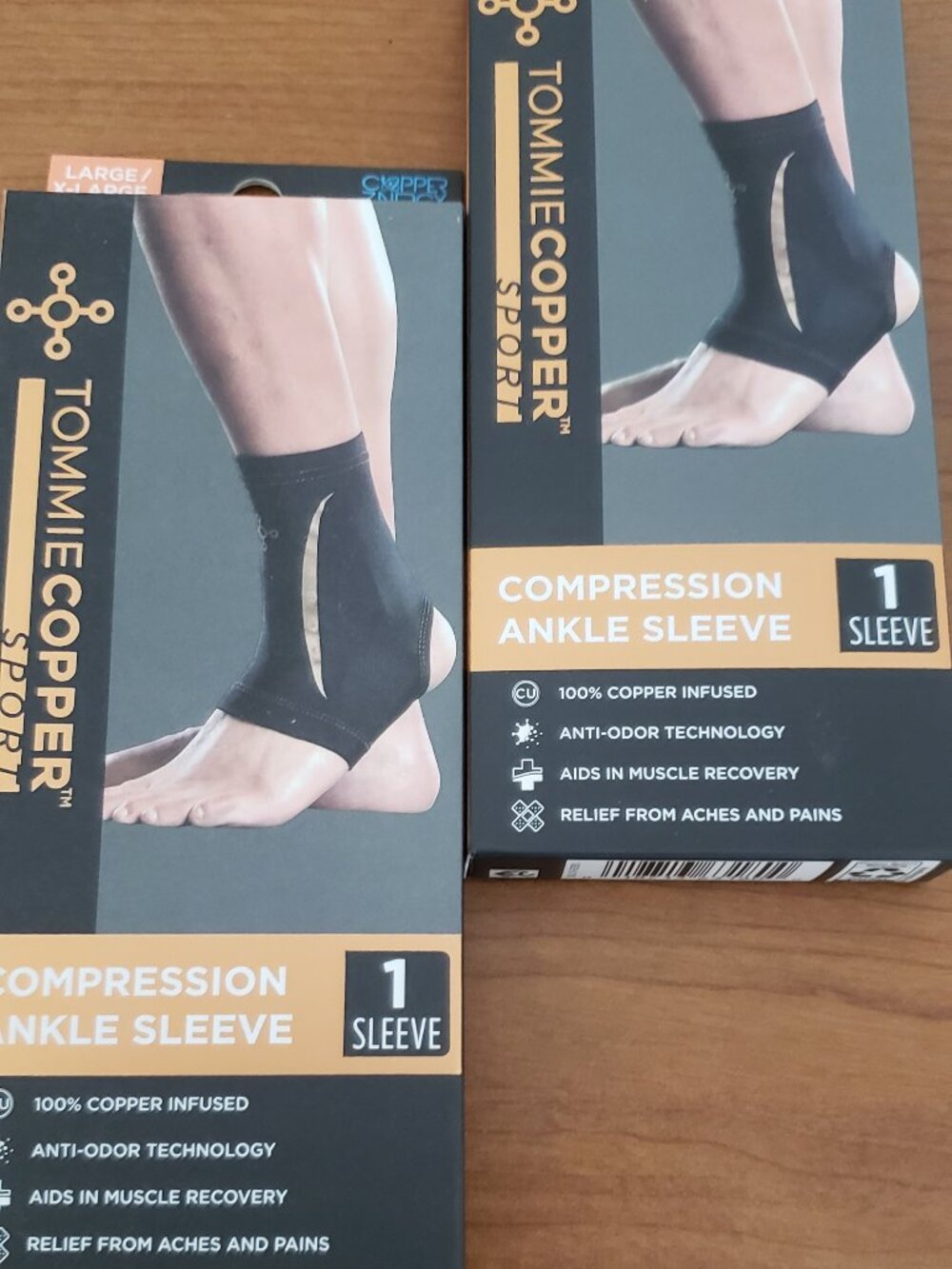 2 Tommie Copper Sport compression ankle sleeves
